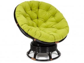 Кресло-качалка Papasan w 23/01 B с подушкой Antique brown, флок Олива в Усть-Катаве - ust-katav.magazin-mebel74.ru | фото