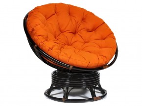 Кресло-качалка Papasan w 23/01 B с подушкой Antique brown, ткань Оранжевый в Усть-Катаве - ust-katav.magazin-mebel74.ru | фото