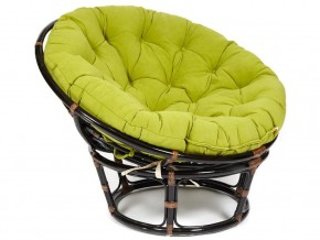 Кресло Papasan 23/01 W с подушкой Antique brown, флок Олива в Усть-Катаве - ust-katav.magazin-mebel74.ru | фото