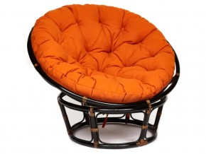 Кресло Papasan 23/01 W с подушкой Antique brown, ткань Оранжевый в Усть-Катаве - ust-katav.magazin-mebel74.ru | фото