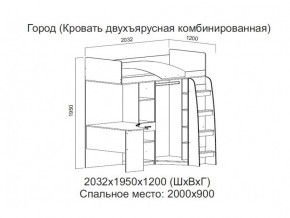 Кровать двухъярусная комбинированная в Усть-Катаве - ust-katav.magazin-mebel74.ru | фото