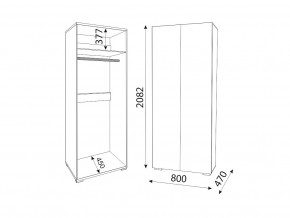 М01 (ручка торцевая) Шкаф (2 двери) штанга в Усть-Катаве - ust-katav.magazin-mebel74.ru | фото