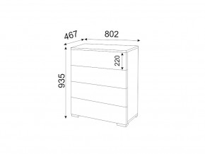 М05 (ручка брусок) Комод (4 ящика) в Усть-Катаве - ust-katav.magazin-mebel74.ru | фото