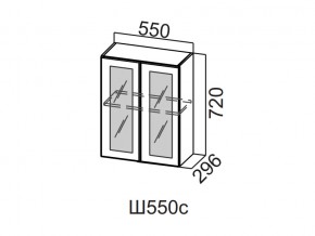 Ш550с/720 Шкаф навесной 550/720 (со стеклом) в Усть-Катаве - ust-katav.magazin-mebel74.ru | фото