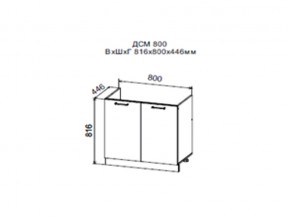 Шкаф нижний ДСМ800 под мойку в Усть-Катаве - ust-katav.magazin-mebel74.ru | фото